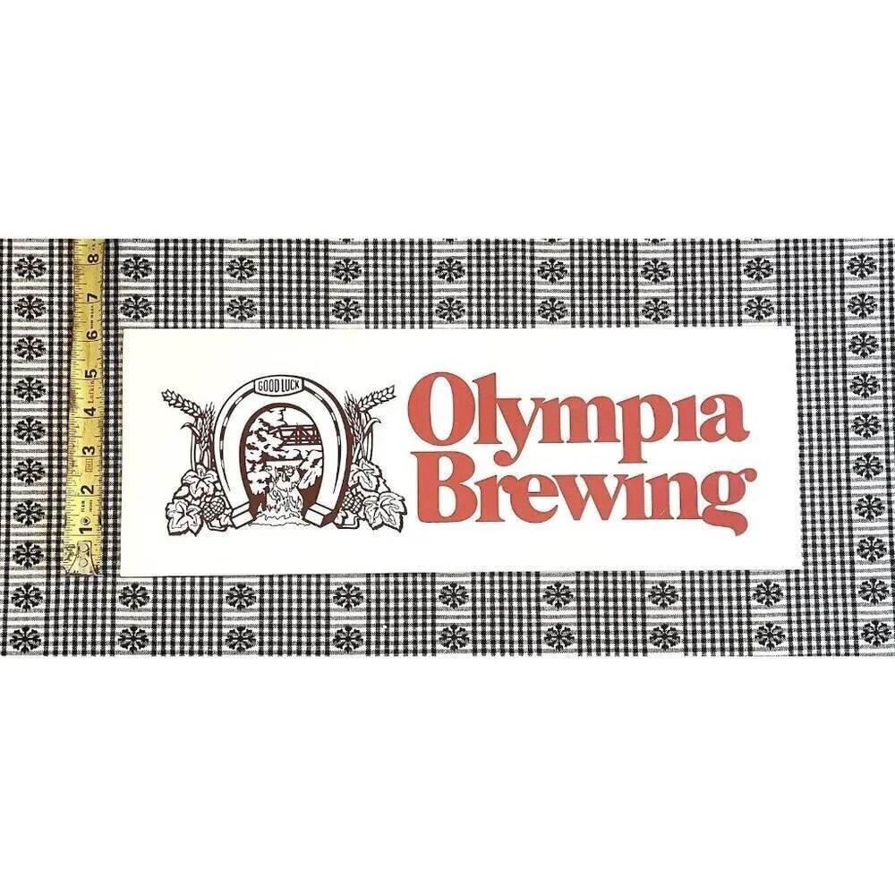 Rare Vintage Olympia Brewing Co. Sign 17x6” Beer Advertising Cardstock Artwork